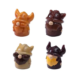 Set of 4 miniature Viking gnome figurines for DIY craft and desk home decoration