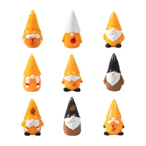 Set mit neun Thanksgiving-Zwergfiguren für die Garten-Mikrolandschaftsdekoration