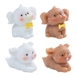 Set de lindas figuras de cachorros en miniatura para decoración de microjardinería