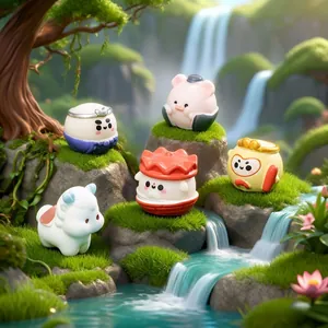 Mini Journey to the West Resin Figures Chibi Cartoon Characters for Micro Landscape Dollhouse DIY Car Desktop Ornaments Decorative Ornaments