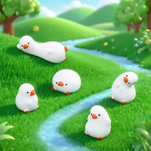 Mini Resin White Goose Figurine Cute Duck Statue For Micro Landscape DIY Garden Accessories Home Desktop Decoration