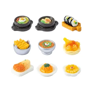 Set of 9 realistic miniature Korean food figurines for creative dollhouse DIY decor