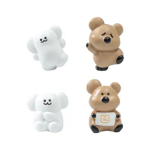 Miniature cartoon bear figurines for DIY dollhouse scenery and desktop decoration