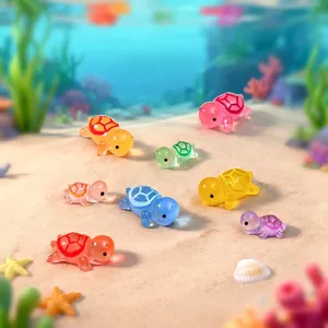 Colorful mini resin turtle figurines for micro landscape and fish tank DIY decoration.