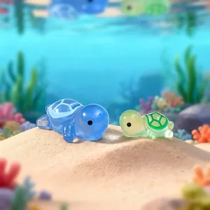 Miniature translucent turtle figurines for fish tank aquarium micro landscape DIY decor