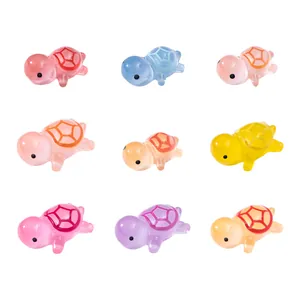 Nine colorful miniature resin turtles for micro landscape DIY and aquarium decoration