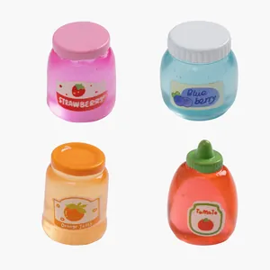 Set di 4 barattoli di marmellata in miniatura in resina per decorazioni fai-da-te.