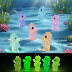 Ornement Hippocampe Miniature Lumineux Décoration d'Aquarium en Résine Accessoire de Bricolage pour Décoration d'Intérieur