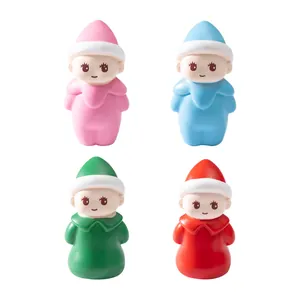 Four colorful cute elf baby figurines for micro landscape and desktop decor