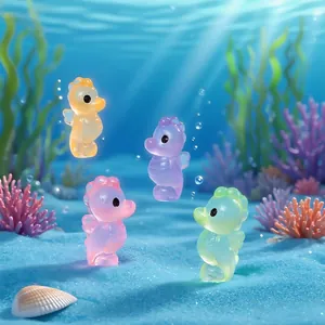 Mini figurines d'hippocampes lumineux colorés pour micro-paysage et aquarium DIY