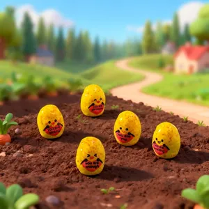 Set of 5 cute smiling potato resin figurines with inspirational quotes for garden DIY
