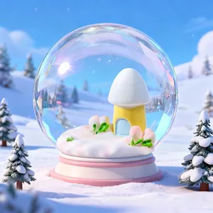 Miniature snow globe micro landscape DIY ornament for home and car decor