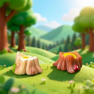 Realistic miniature tree stump figurines for garden DIY decoration and desktop landscapes