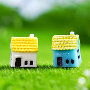 Set of miniature countryside houses for fairy gardens and moss micro landscape DIY decor