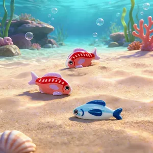 Figurines de poissons de dessin animé pour micro-paysage et décoration d'aquarium