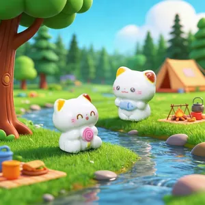 Figurines de chat calicot miniatures faites main pour jardin féerique et bureau