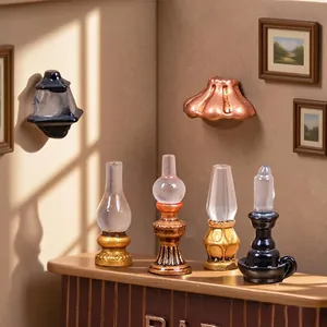 Luminous miniature resin butter lamp ornaments for DIY dollhouse decoration accessories