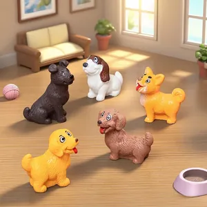 Realistic miniature dog figurines for DIY dollhouse landscape and room decoration