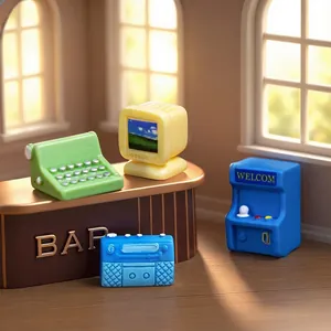 Miniature retro nostalgic electronic appliances set for DIY dollhouse and micro-landscapes
