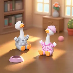 Cute shaking head duck figurines for micro landscape and desktop home decoration