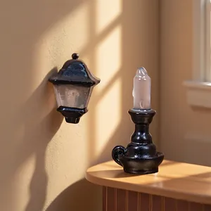 Miniature luminous resin butter lamp and wall light for dollhouse DIY