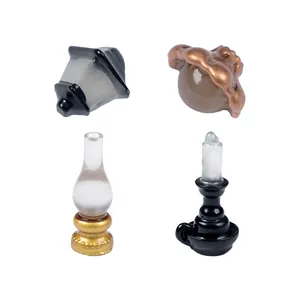 Miniature glow-in-the-dark resin lamp ornaments for dollhouse DIY decoration