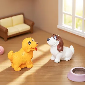 Adorable miniature dog figurines for DIY dollhouse and micro landscape decoration