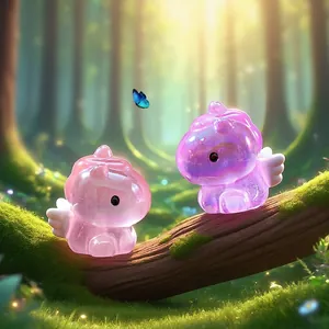 Cute colorful translucent unicorn figurines for micro landscape DIY and desk decor