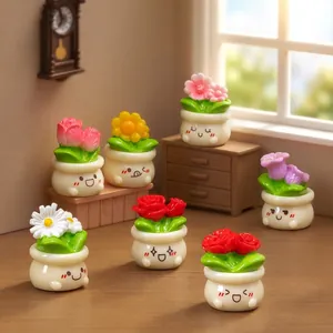 Collection de figurines de pots de fleurs miniatures mignonnes pour décor de maison