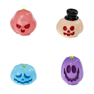Colorful mini Halloween pumpkin figurines for dollhouse DIY micro landscape decor