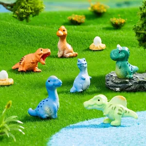 Figurines de Dinosaure en Résine de Simulation Miniature pour Ornements de Jardinage de Micro Paysage Modèles d'Animaux de Dessin Animé