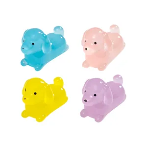 Set of 4 luminous dachshund dog figurine miniatures in various colors for DIY dollhouse decor