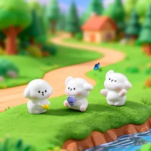 Figurine di cuccioli di cartoni animati creative per decorazioni micro paesaggio DIY