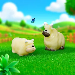 Pair of realistic miniature resin cow figurines for DIY terrarium farm landscape decoration