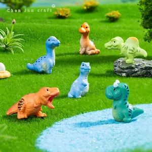 Lot de 6 figurines de dinosaures miniatures colorées pour décoration de micro paysage DIY