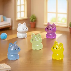 Set di 5 figurine di cani nani luminosi per decorazione casa delle bambole fai da te