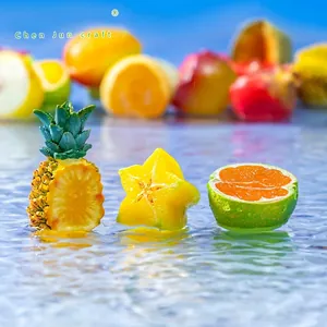 Realistic miniature resin fruit slices for DIY micro-landscape and desktop decoration