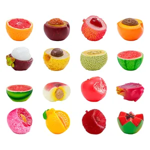 Set of 16 highly realistic miniature fruit models for DIY crafts and desk decor