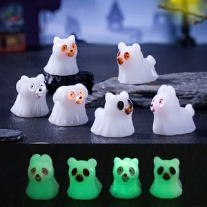 Halloween Cane Fantasma Statuine in Miniatura Fluorescenti Resina Animali Cartoni Animati Micro Paesaggio Fai da Te Ornamenti