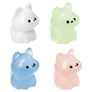 Set di 4 statuette di cuccioli luminosi in colori pastello per decorazioni fai-da-te