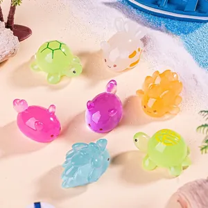 Colorful luminous resin marine animal figurines for DIY beach micro-landscape decor