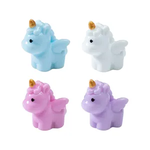 Set of colorful mini cartoon unicorn figurines for DIY micro-landscape and desk decor