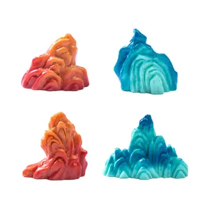 Set of miniature artificial rockery mountain figurines for DIY micro landscape decor