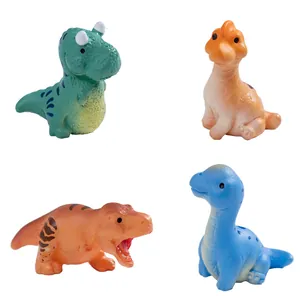 Lot de 4 figurines de dinosaures colorées pour la décoration de paysages miniatures