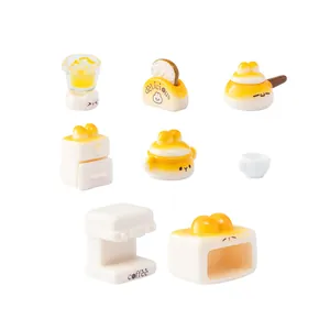 Miniatuur keukenset met konijnenthema voor DIY poppenhuis en bureaudecoratie