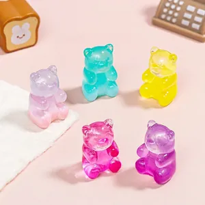 Kreative bunte Bärenfiguren mit Farbverlauf für DIY-Schreibtisch-Mikrolandschaftsdeko