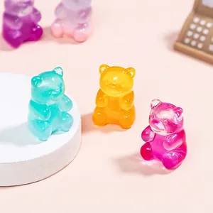 Set aus verlaufenden bunten Gummibärchen-Harzfiguren für Miniatur-DIY-Schreibtischdeko