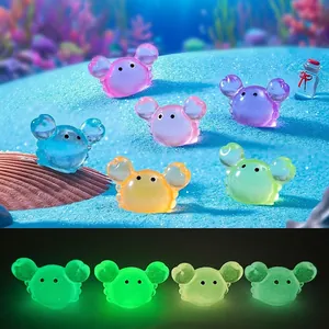 Luminous Resin Crab Miniature Figurine Glow In The Dark Fish Tank Micro Landscape DIY Decor Ocean Animal Desktop Ornament
