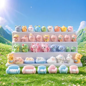 Süße Beflockte Mini Tierfiguren DIY Harz Miniatur Ornamente Für Schlüsselanhänger Tasche Anhänger Haus Auto Schreibtisch Deko Geschenk