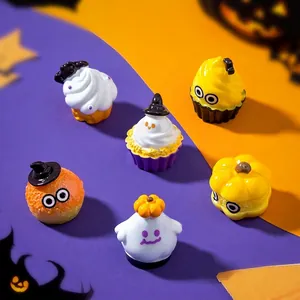 Halloween Miniature Resin Pumpkin Ghost Dessert Ornaments Cute Micro Landscape DIY Decoration Miniature Food Toy Accessories